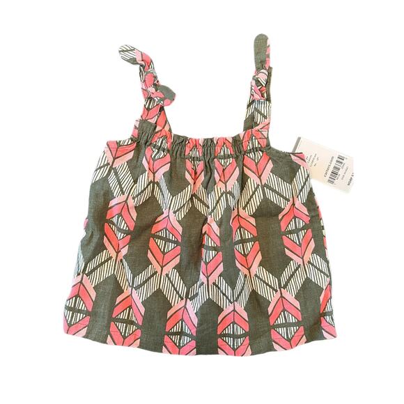 Carter's NWT 9 Mos Linen Pink & Green Summer Top with Straps - Picture 1 of 5